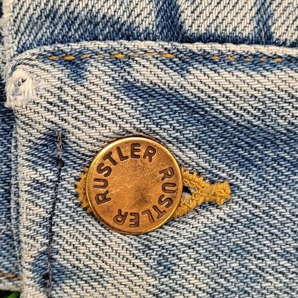 Vintage Rustler Trucker Jacket M/L 21x23 Faded Blue - Picture 14 of 15